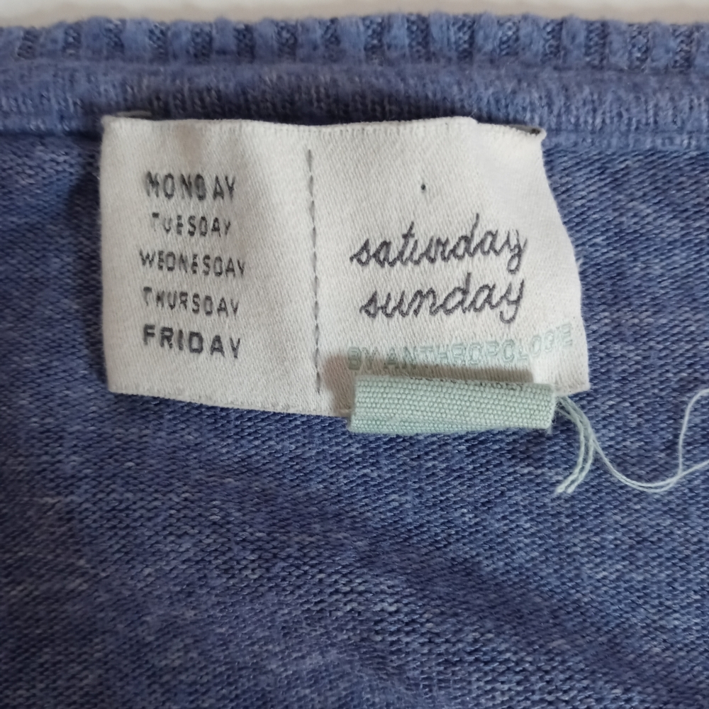 Saturday Sunday Anthropologie Fleece Sweater Cinched Side Tie Size XS - Picture 13 of 13
